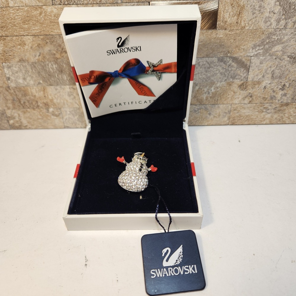 Swarovski Snowman Pin AE 2003 Crystal Brooch 1513660 NIB With Certificate